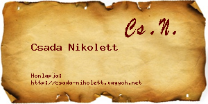 Csada Nikolett névjegykártya